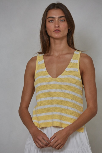 Knit Sweater Striped Sleeveless Top